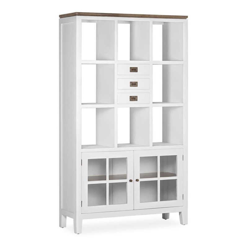 Bibliothèque 3 tiroirs bronze bois blanc