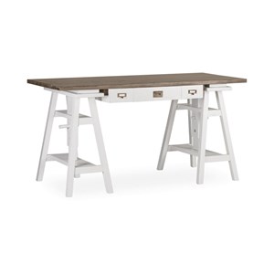 Bureau 3 tiroirs bronze bois blanc -