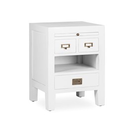 Table de chevet 3 tiroirs bronze