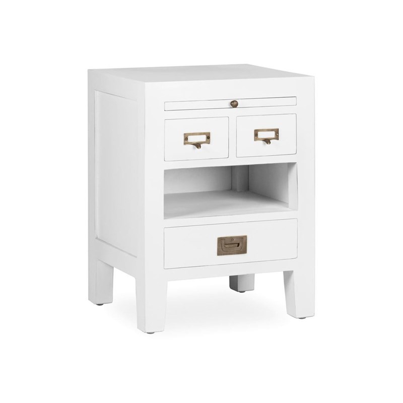 Table de chevet 3 tiroirs bronze bois