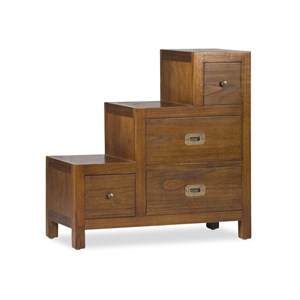 Meuble escalier 4 tiroirs bronze bois