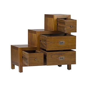 Meuble escalier 4 tiroirs bronze