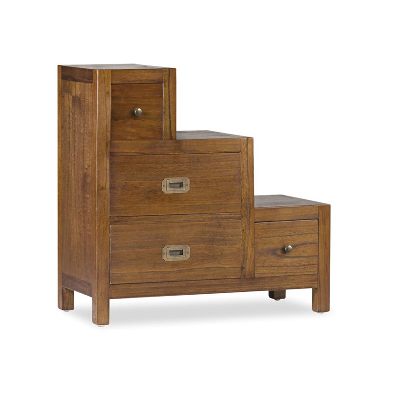 Décoration d'autrefois - Meuble escalier 4 tiroirs bronze bois