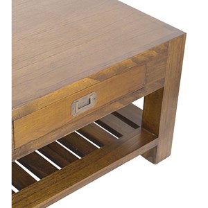 Table basse 1 tiroir bronze bois-bronze