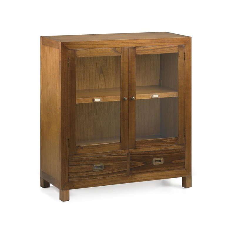 Vaisselier 2 tiroirs bronze bois marron