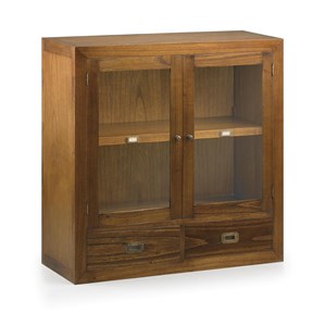 Vaisselier 2 tiroirs bronze bois marron