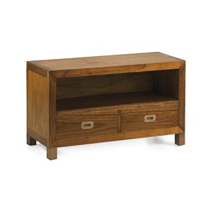 Meuble tv 2 tiroirs bronze bois-bronze