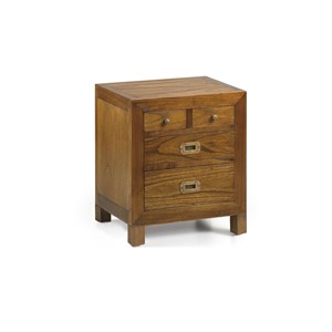 Table de chevet 4 tiroirs bronze bois