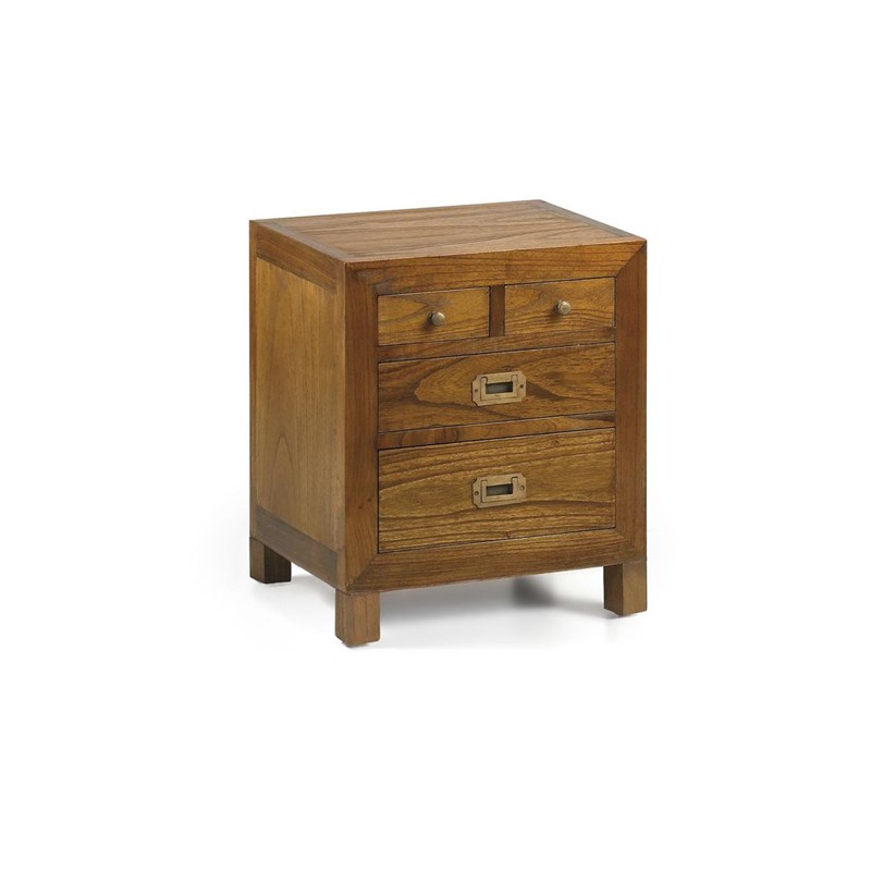 Table de chevet 4 tiroirs bronze