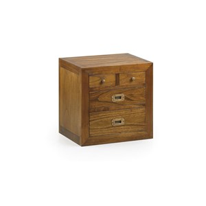 Table de chevet 4 tiroirs bronze