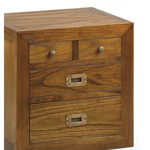 Table de chevet 4 tiroirs bronze