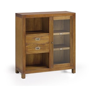 Vaisselier 2 tiroirs bronze bois marron