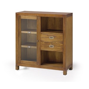 Vaisselier 2 tiroirs bronze bois marron