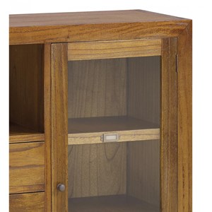 Vaisselier 2 tiroirs bronze bois marron