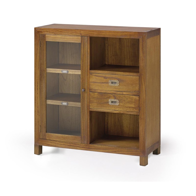 Vaisselier 2 tiroirs bronze bois marron