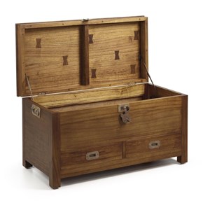 Coffre 2 tiroirs bronze bois-bronze