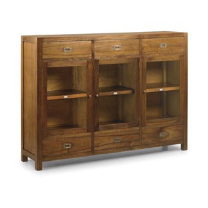 Buffet 6 tiroirs bronze bois marron -