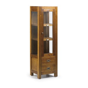 Vaisselier 2 tiroirs bronze bois marron