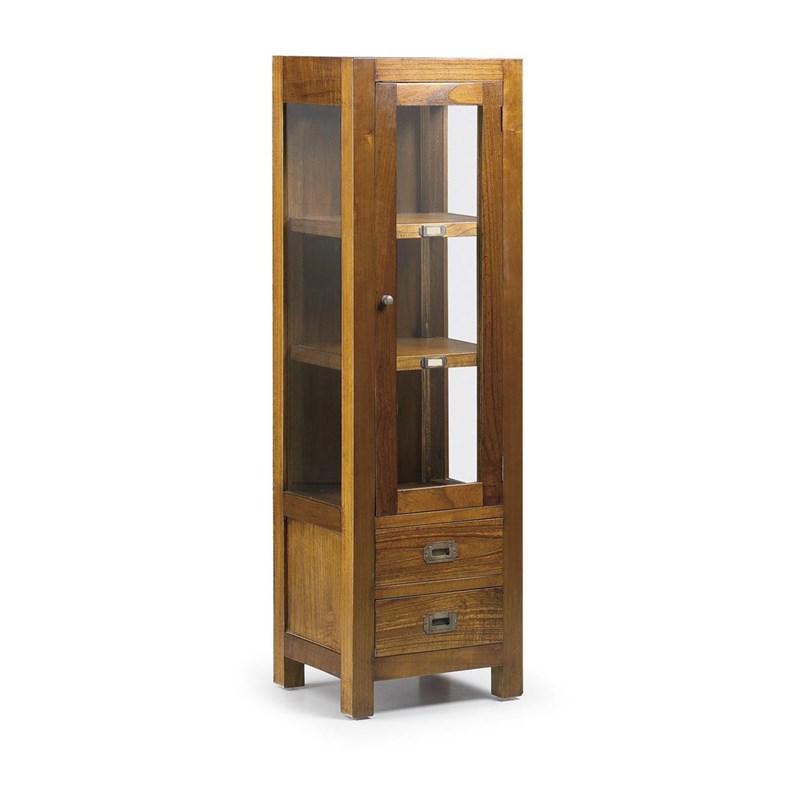 Vaisselier 2 tiroirs bronze bois marron