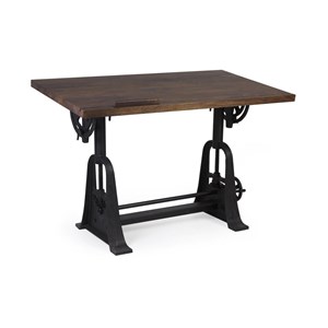 Bureau bois-métal marron - quinquenelle