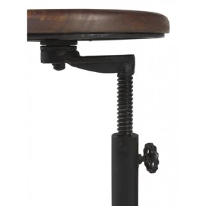 Bureau et tabouret bois-métal marron -