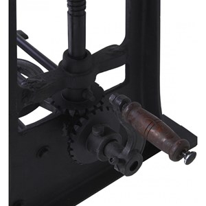 Bureau et tabouret bois-métal marron -