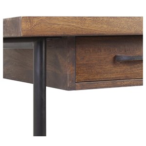 Bureau 2 tiroirs bois marron -