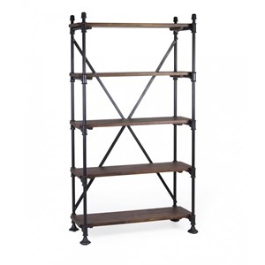 Bibliothèque metal bois marron -