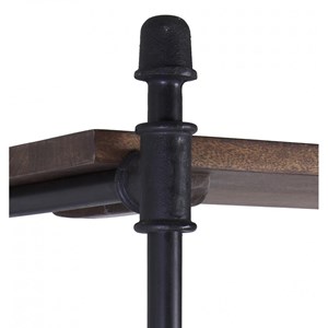 Bibliothèque metal bois-métal marron -