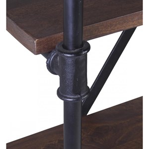 Bibliothèque metal bois-métal marron -