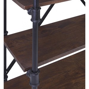 Bibliothèque metal bois-métal marron -