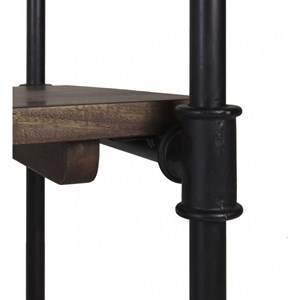 Armoire 1 tiroir metal bois marron -