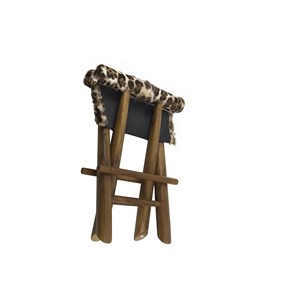 Tabouret cuir cuir marron - décoration