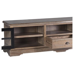 Meuble tv 1 tiroir bronze bois-bronze