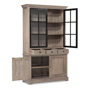 Vaisselier 3 tiroirs bronze bois marron