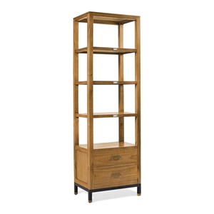 Bibliothèque 2 tiroirs bronze bois