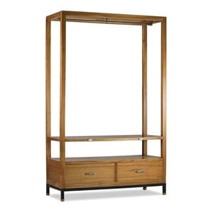 Armoire 2 tiroirs bois metal marron