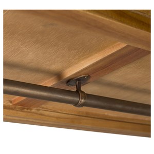 Armoire 2 tiroirs metal bois marron -