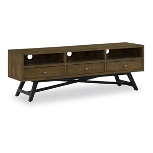 Meuble tv 3 tiroirs bois marron -
