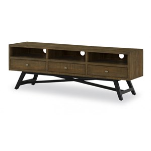 Meuble tv 3 tiroirs bois marron -