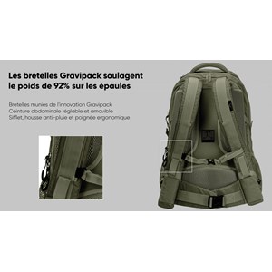 Sac à dos sherpa kaki gravipack
