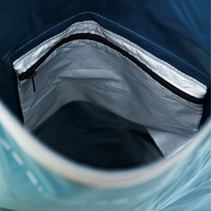 Sac tube étanche 25l fond transparent Bleu