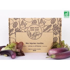 Kit jardinage - mes légumes insolites : aubergine, concombre, maïs, chou-rave…