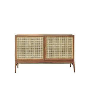 Buffet en bois d'acacia et cannage