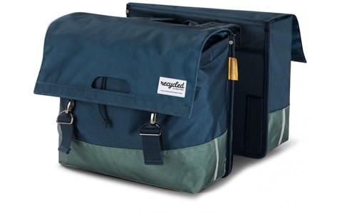 Double sacoche vélo  40l bleu vert