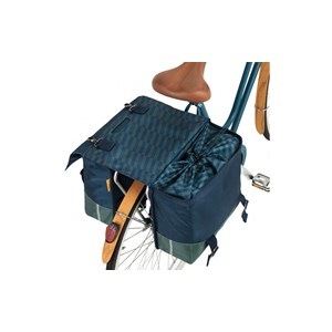Double sacoche vélo  40l bleu vert