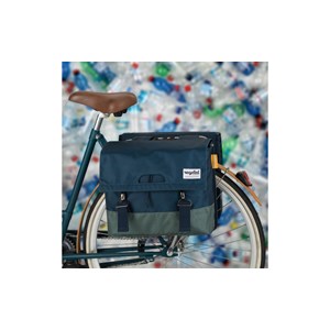 Double sacoche vélo  40l bleu vert