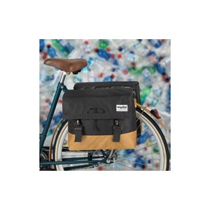 Double sacoche vélo 40l noir jaune