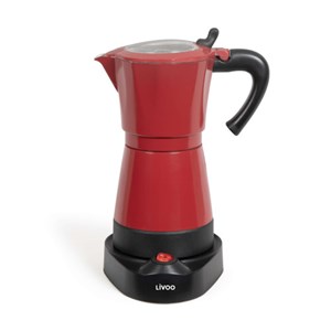 Cafetière italienne électrique rouge 6 t