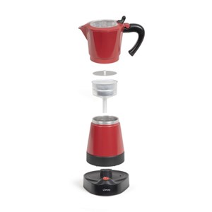 Cafetière italienne électrique rouge 6 t